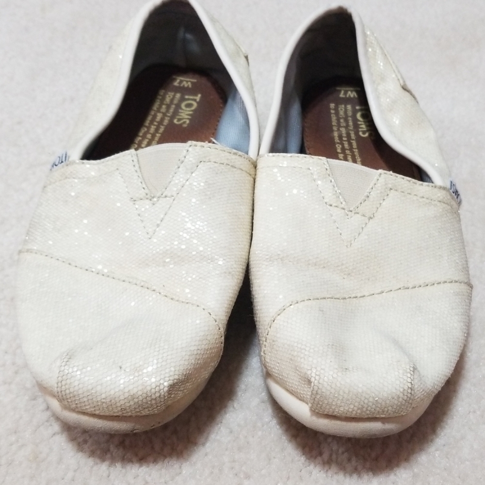 Toms White Sparkle Alpargatas